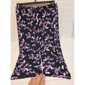 LBisse navy floral capri leggins,‎ plus size 1X